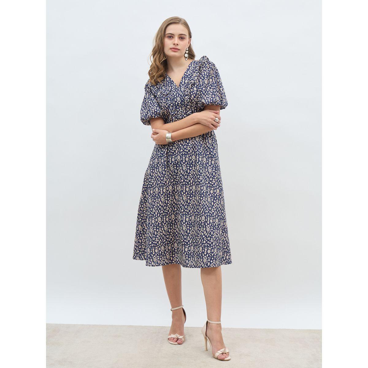 فستان ميدي مطبع بالكامل مع كشكش-women-clothing-dresses-image-2