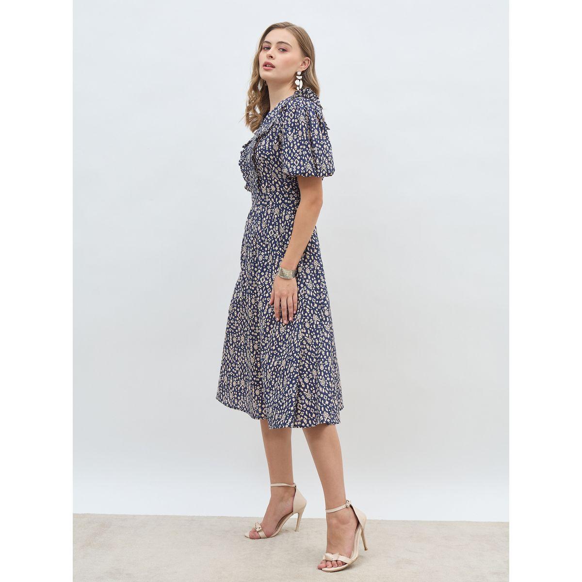 فستان ميدي مطبع بالكامل مع كشكش-women-clothing-dresses-image-3
