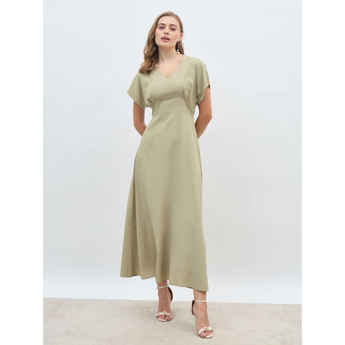فستان طويل بحافة واسعة وأكمام مُمتدة-women-clothing-dresses-image-2