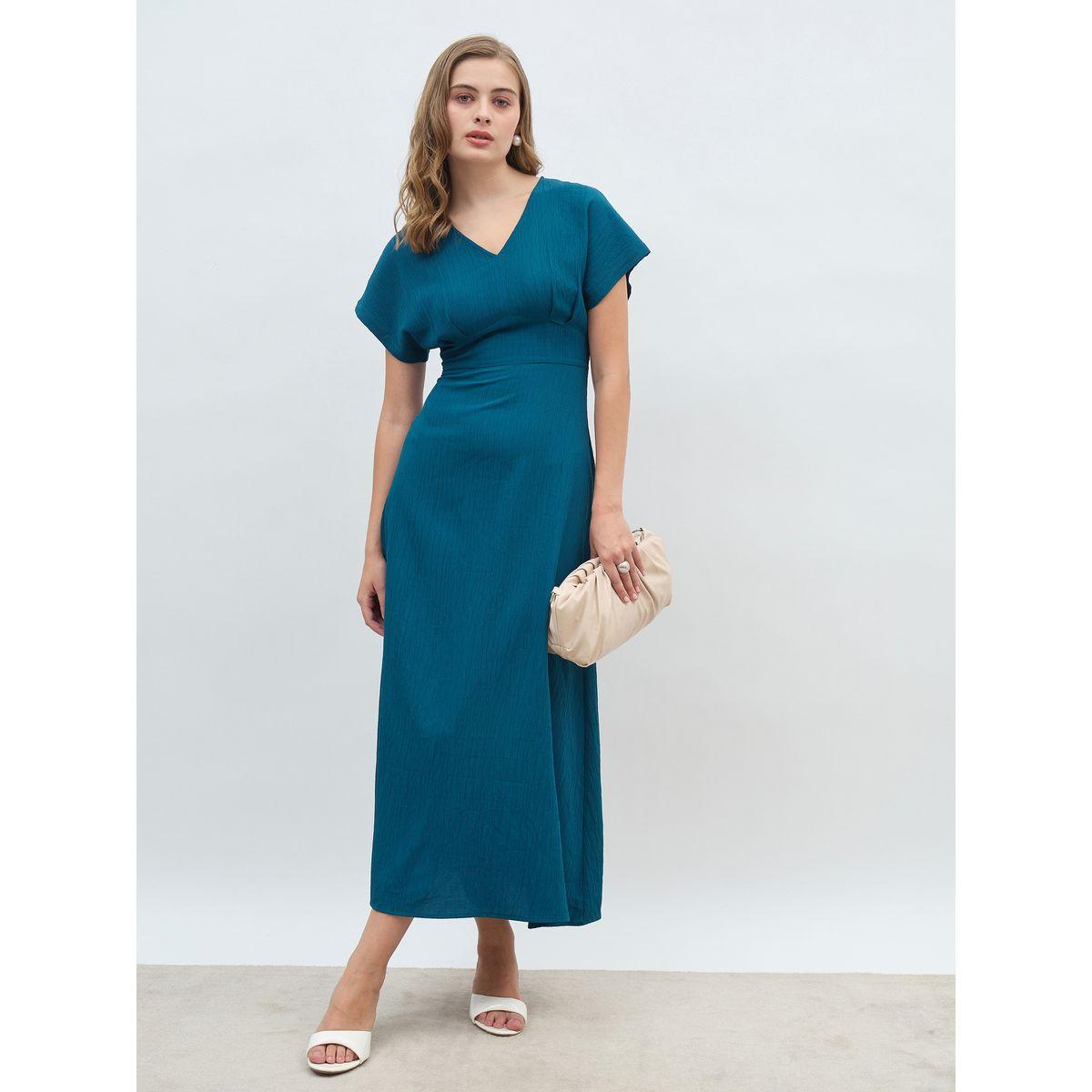 فستان طويل بحافة واسعة وأكمام مُمتدة-women-clothing-dresses-image-1