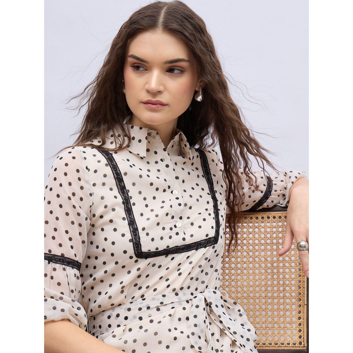 فستان ميدي بطبعة نقاط بولكا وتفاصيل دانتيل-women-clothing-dresses-image-4