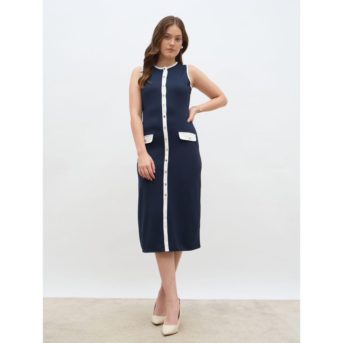 فستان ميدي بلا أكمام بتفاصيل مُتباينة وأزرار-women-clothing-dresses-image-2