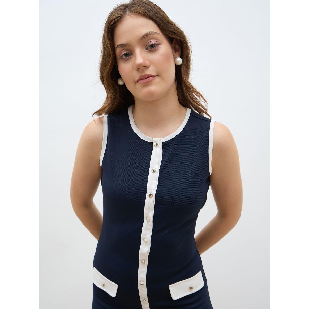 فستان ميدي بلا أكمام بتفاصيل مُتباينة وأزرار-women-clothing-dresses-image-4