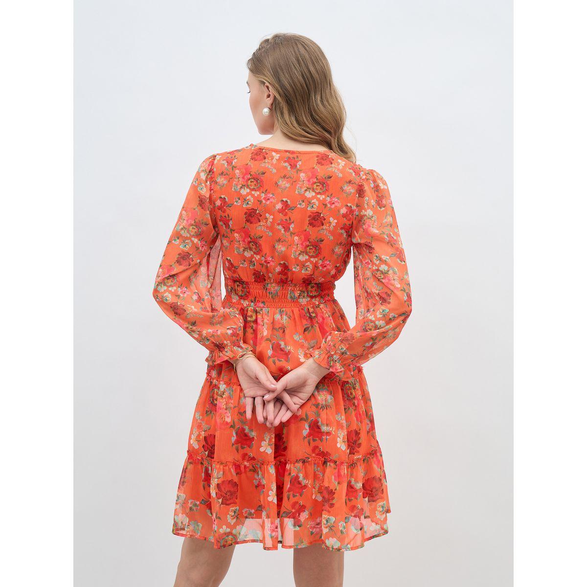 فستان بطول الركبة مطبع بالكامل بطبعة زهور-women-clothing-dresses-image-5