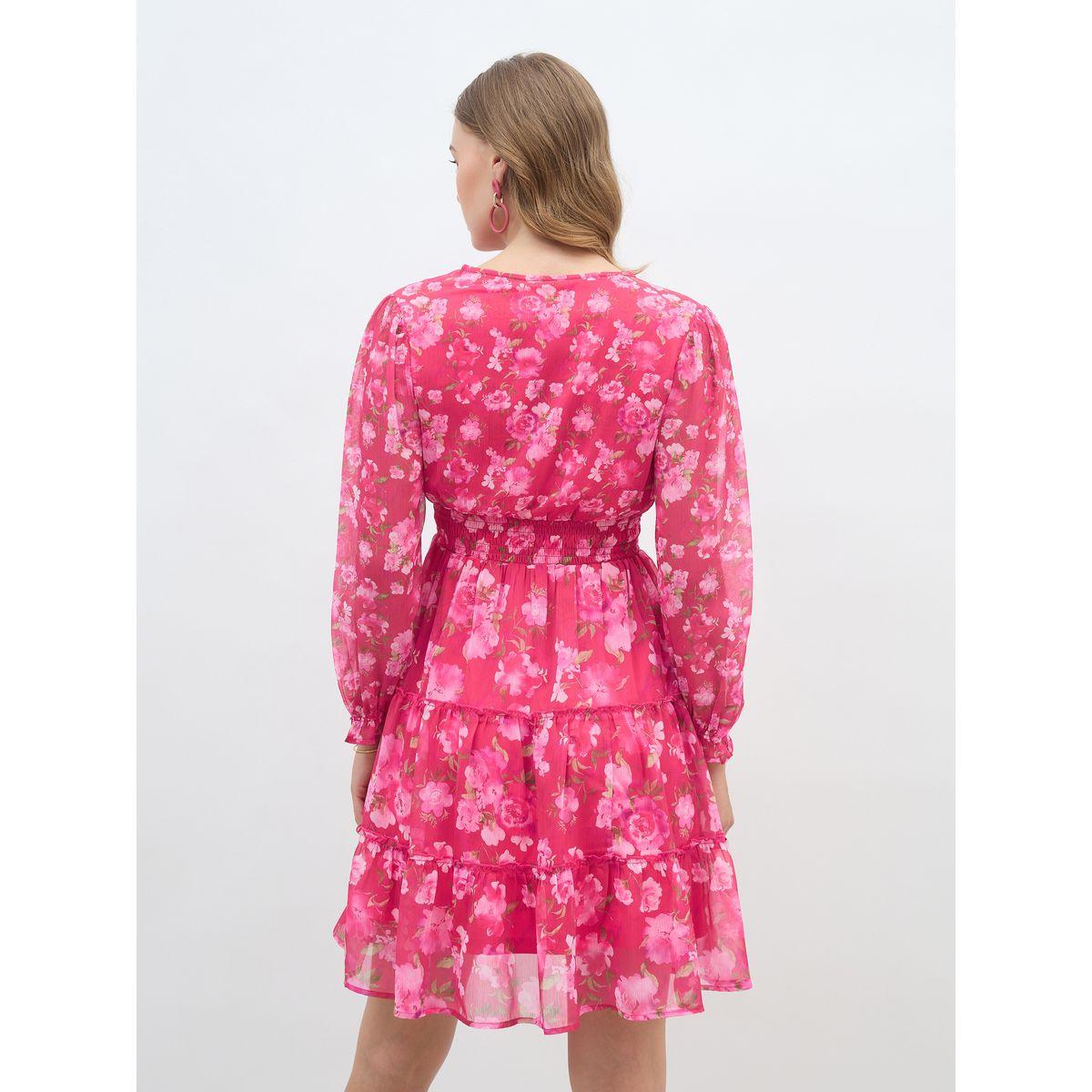 فستان بطول الركبة مطبع بالكامل بطبعة زهور-women-clothing-dresses-image-5