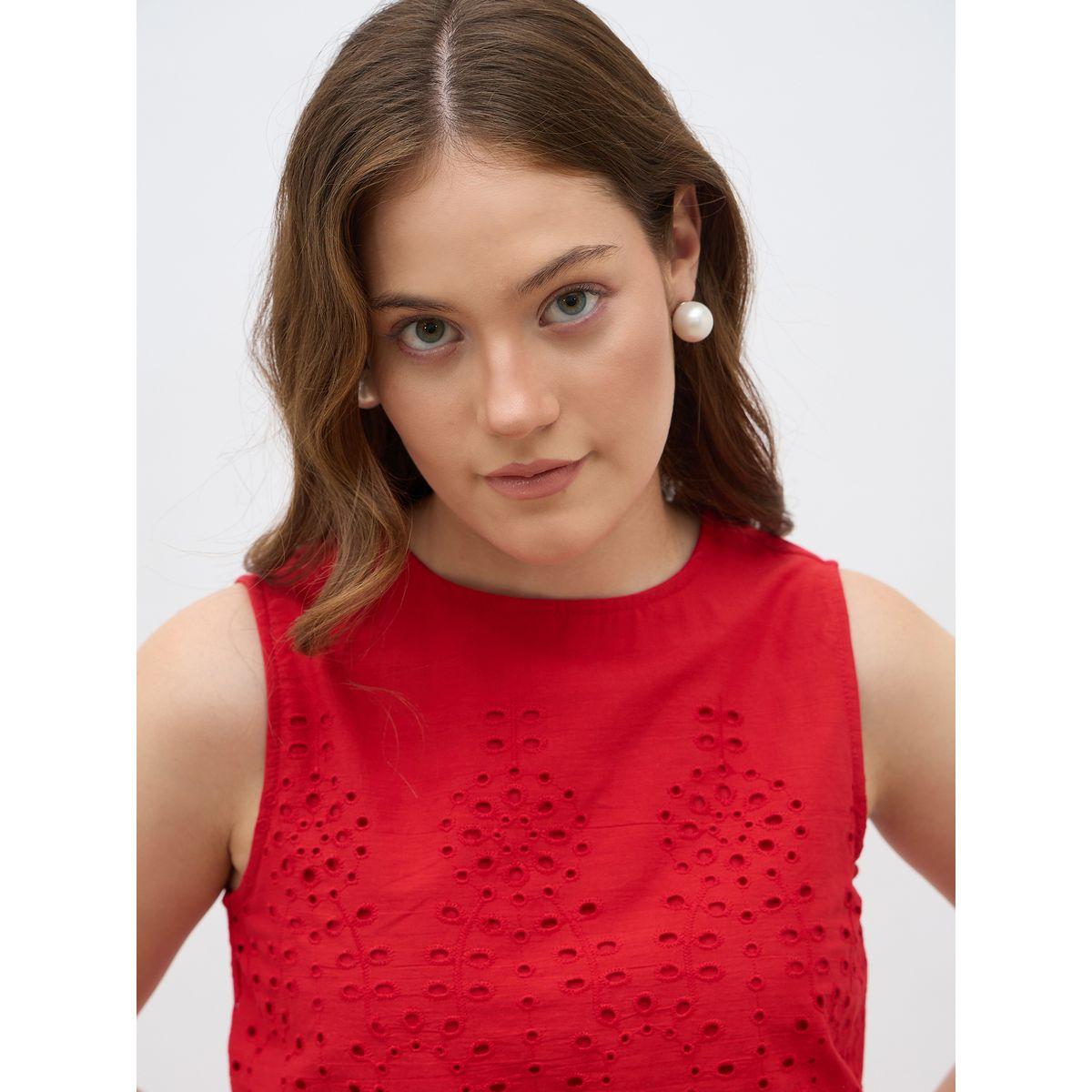 فستان ميدي بلا أكمام بتفاصيل شيفلي وحافة واسعة-women-clothing-dresses-image-4
