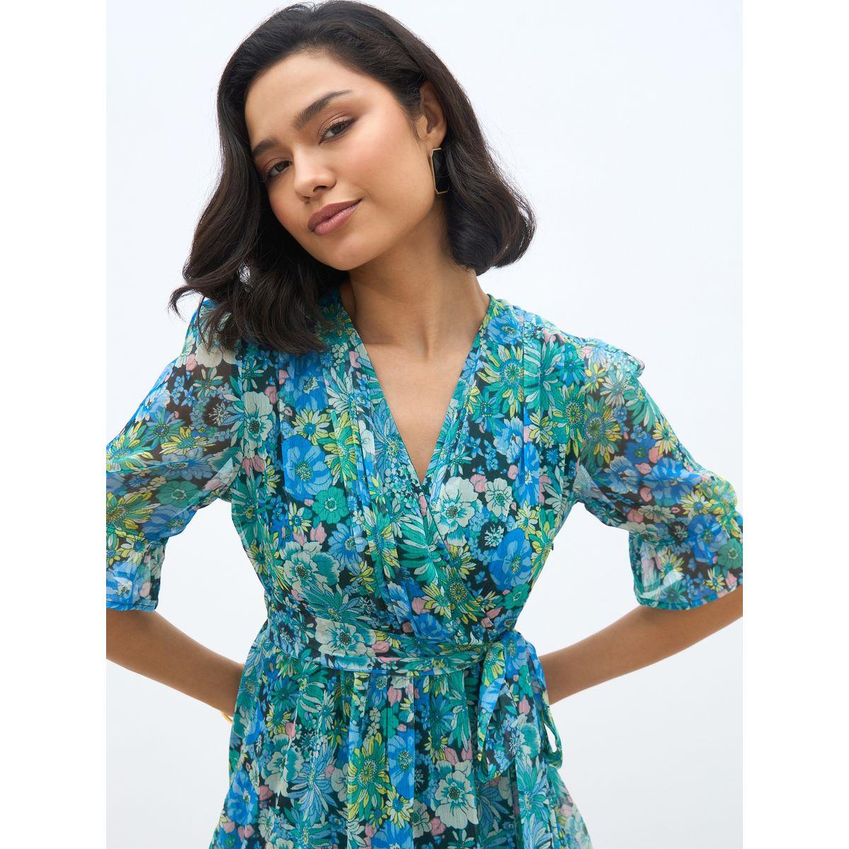 Styli All-Over Floral Print Ruffle Trim Chiffon A-Line Maxi Dress-women-clothing-dresses-image-4