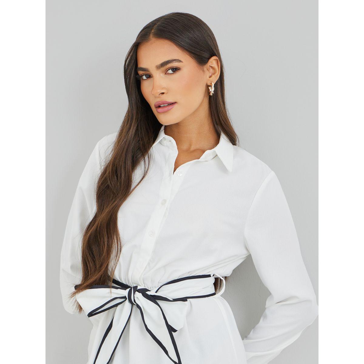 Styli Printed Long Sleeves Tiered Midi Dress with Belt-women-clothing-dresses-image-4