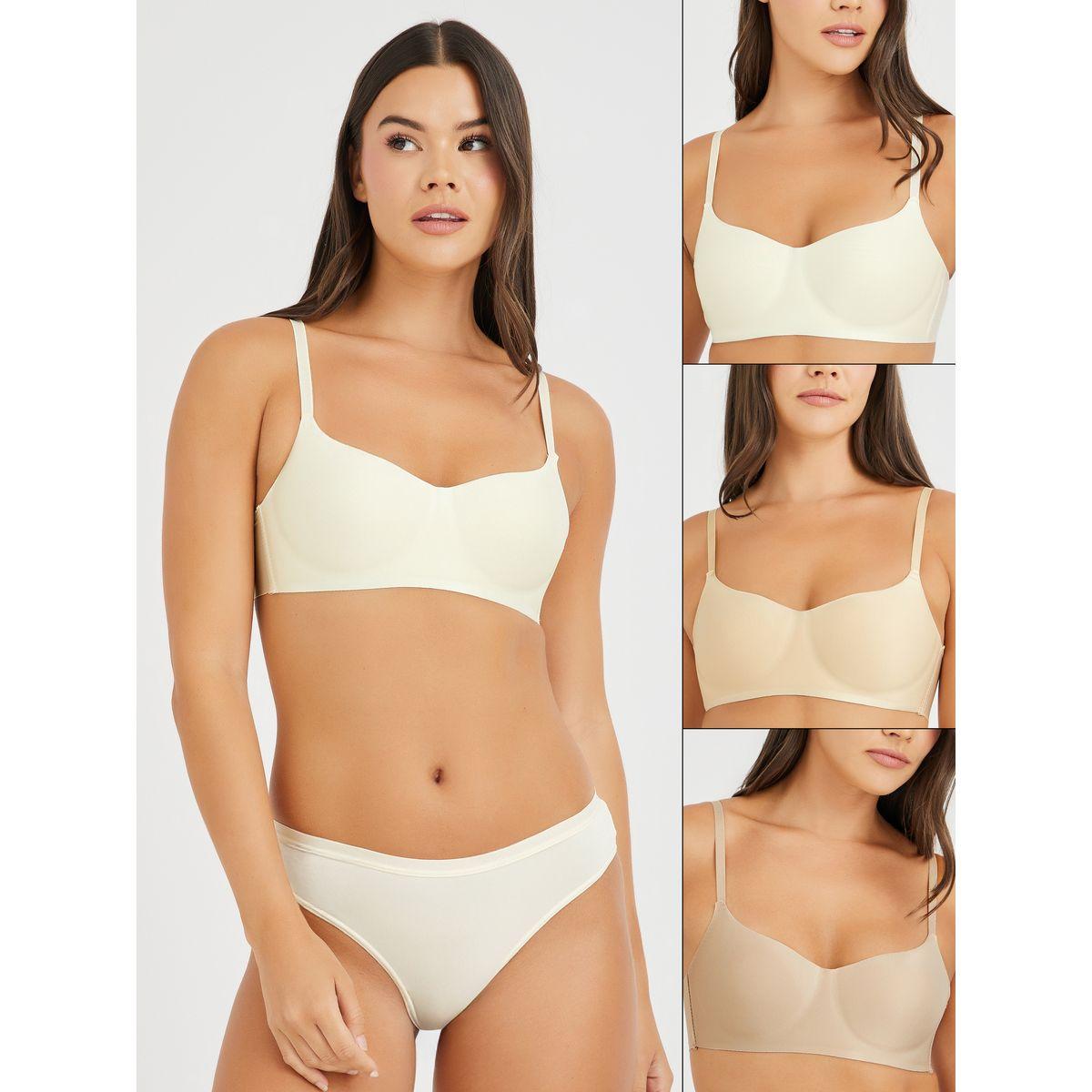Styli Pack of 3 - Padded Non-Wired Bonded T-Shirt Bra-women-clothing-lingerie-bras-image-1