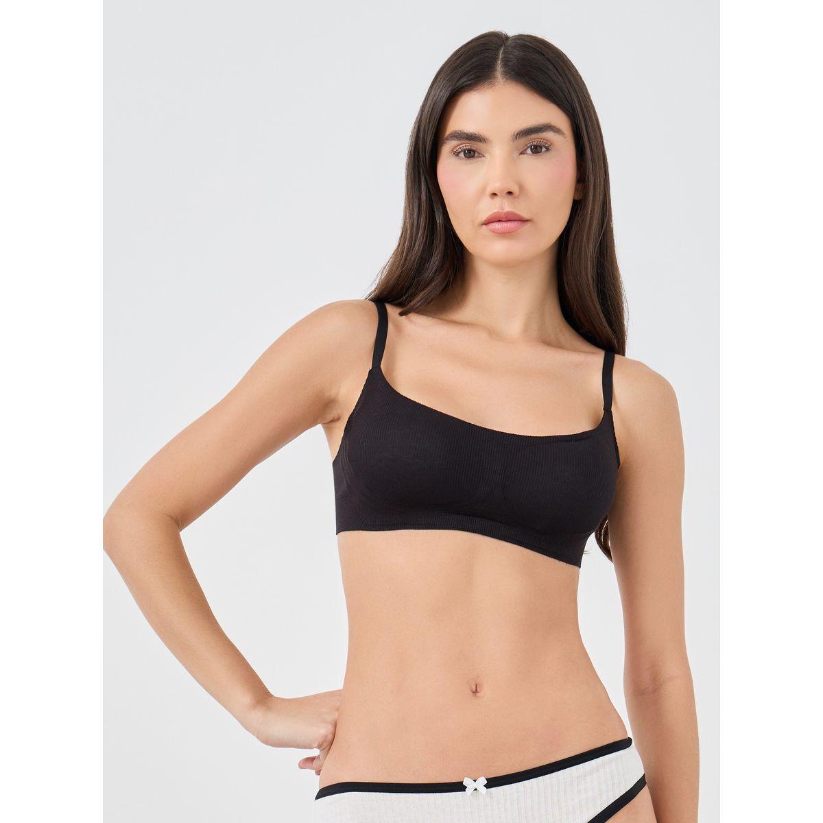 Styli Pack of 3 - Ribbed Non-Wired Moulded T-Shirt Bra-women-clothing-lingerie-bras-image-2