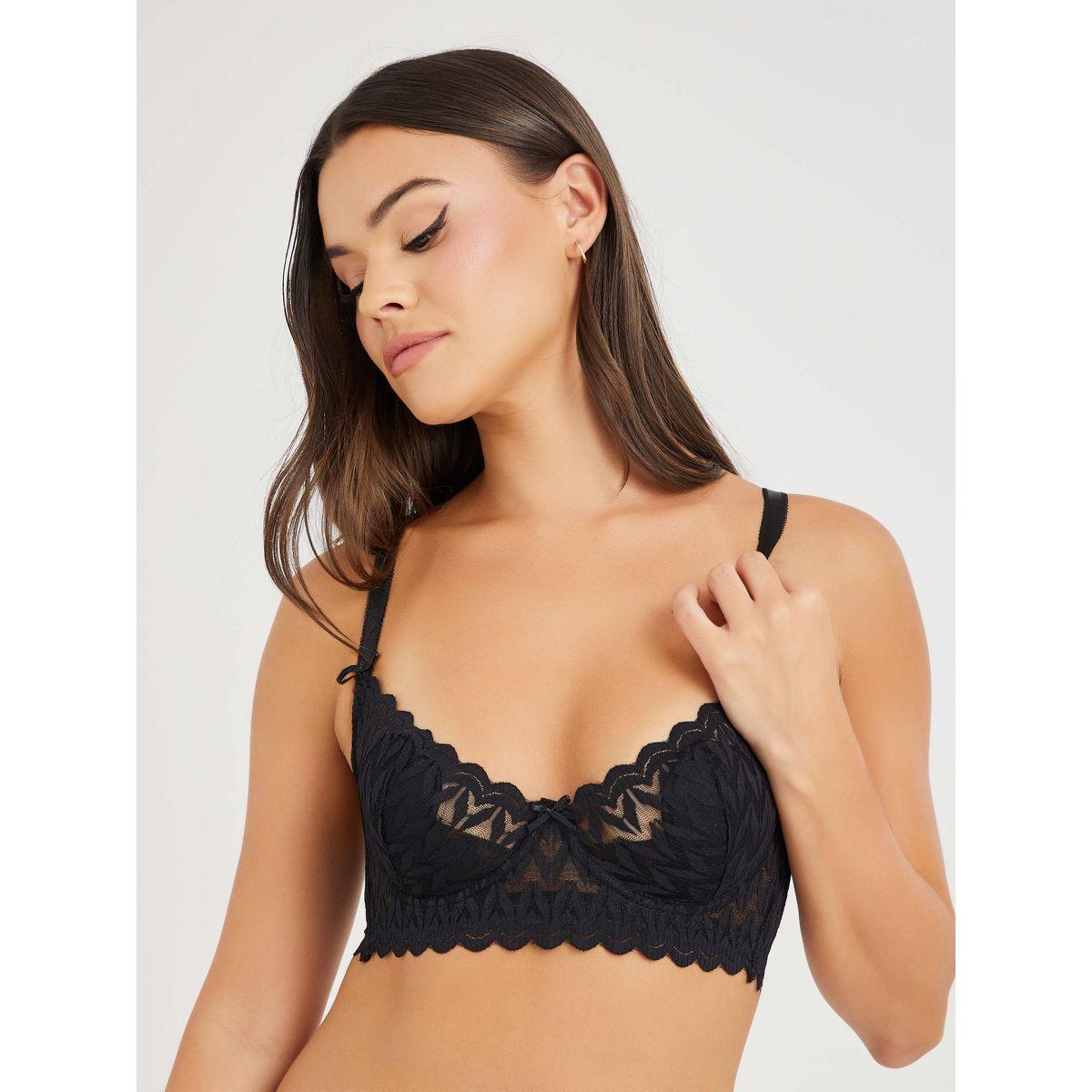 Styli Pack of 2 - Padded Wired Scallop Edge Double Strap Bra with Bow Detail-women-clothing-lingerie-bras-image-2