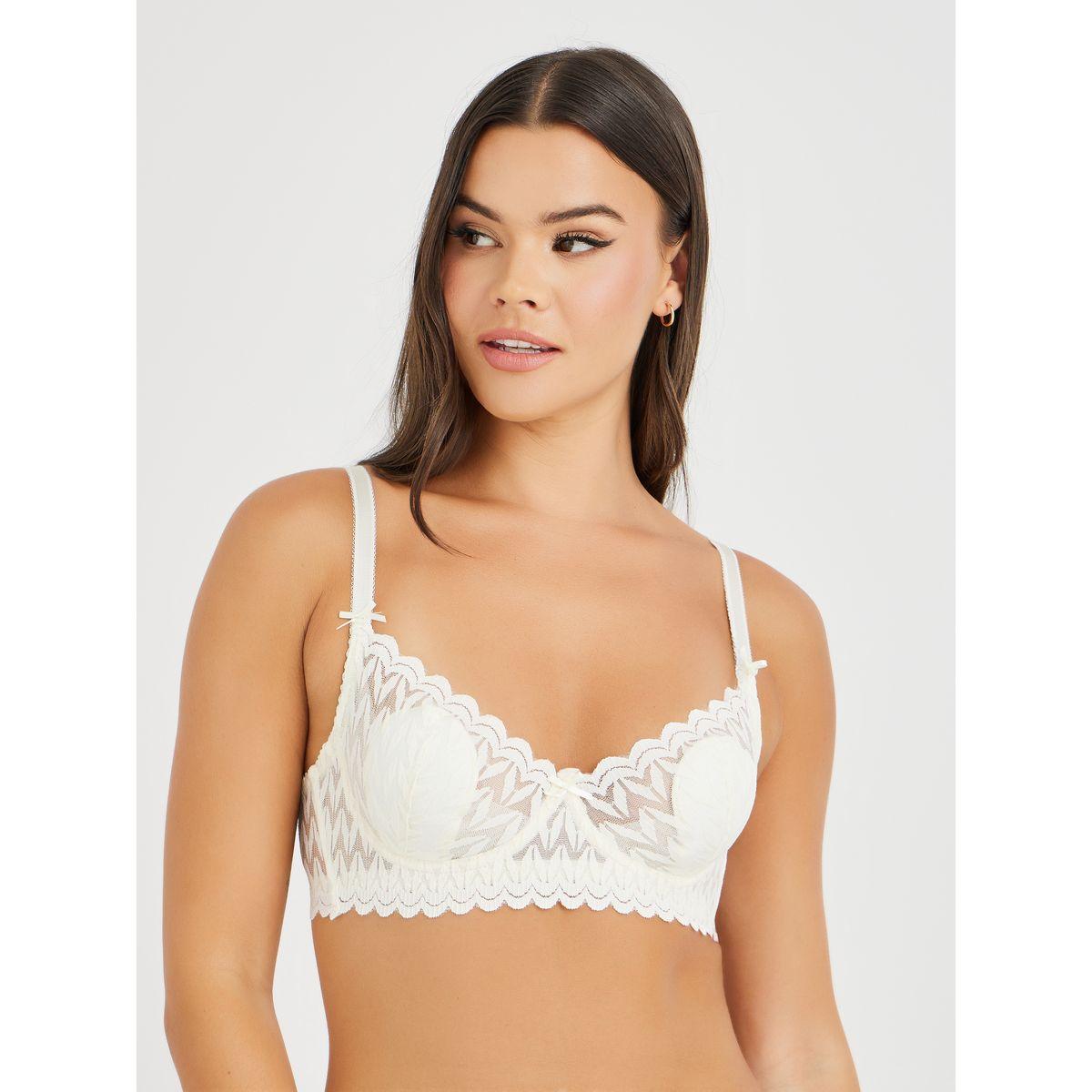 Styli Pack of 2 - Padded Wired Scallop Edge Double Strap Bra with Bow Detail-women-clothing-lingerie-bras-image-6