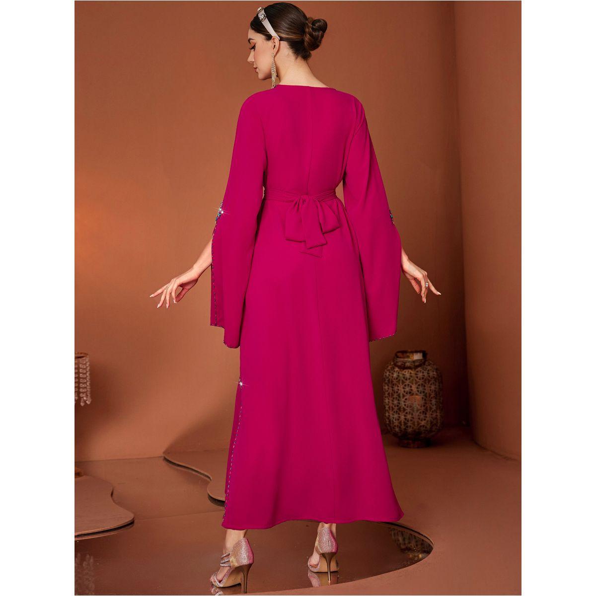 Styli Embellished Round Neck Split Sleeve Maxi Dress-women-clothing-dresses-image-6