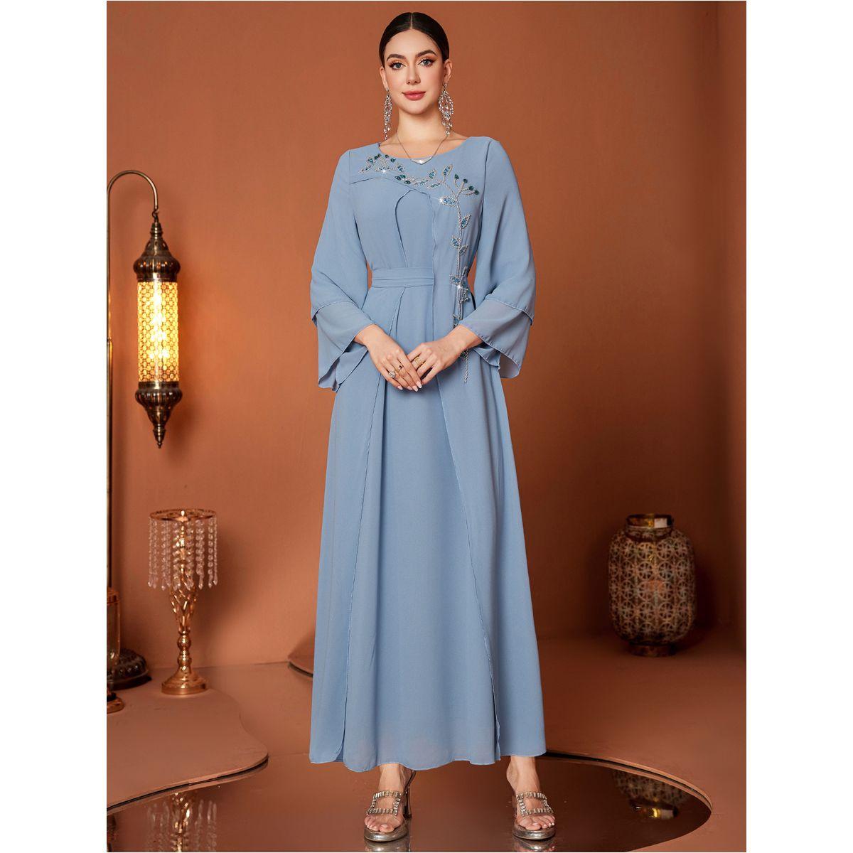 Styli Embellished Square Neck A-Line Maxi Dress-women-clothing-dresses-image-1