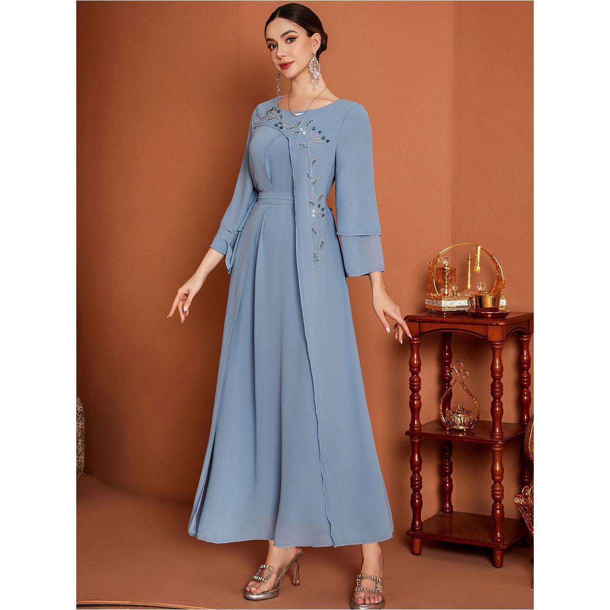 Styli Embellished Square Neck A-Line Maxi Dress-women-clothing-dresses-image-2
