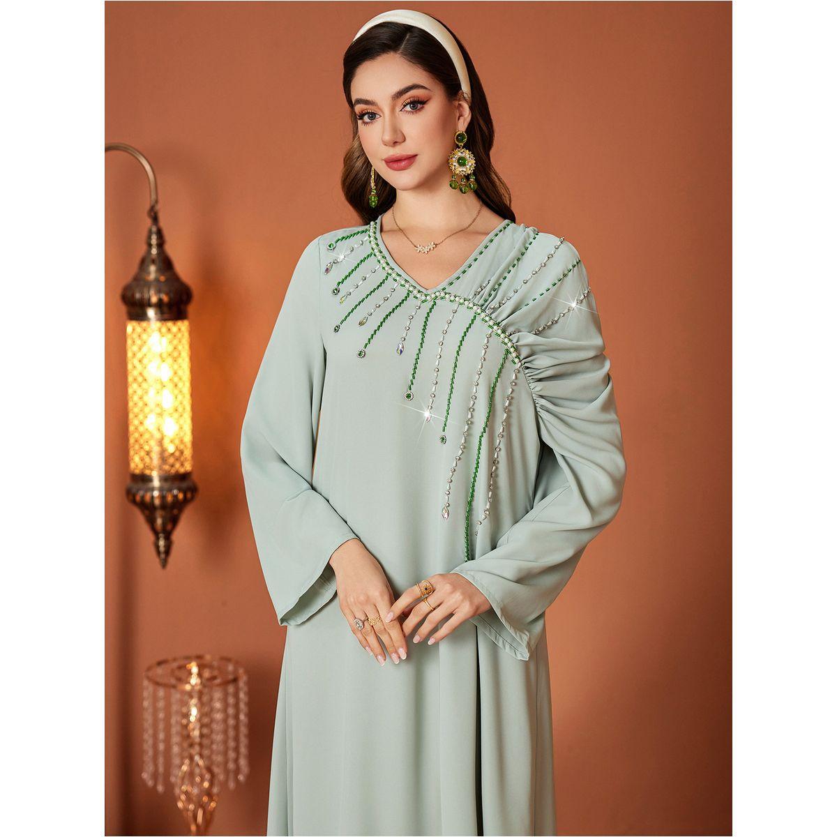 جلابية منمقة بحافة واسعة وأكمام طويلة-women-arabicclothing-jalabiyas-image-3