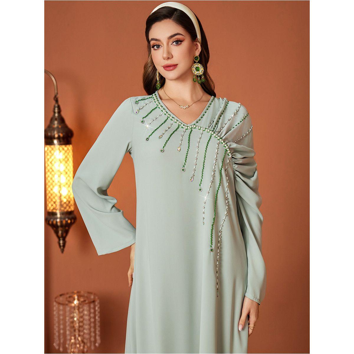 جلابية منمقة بحافة واسعة وأكمام طويلة-women-arabicclothing-jalabiyas-image-4