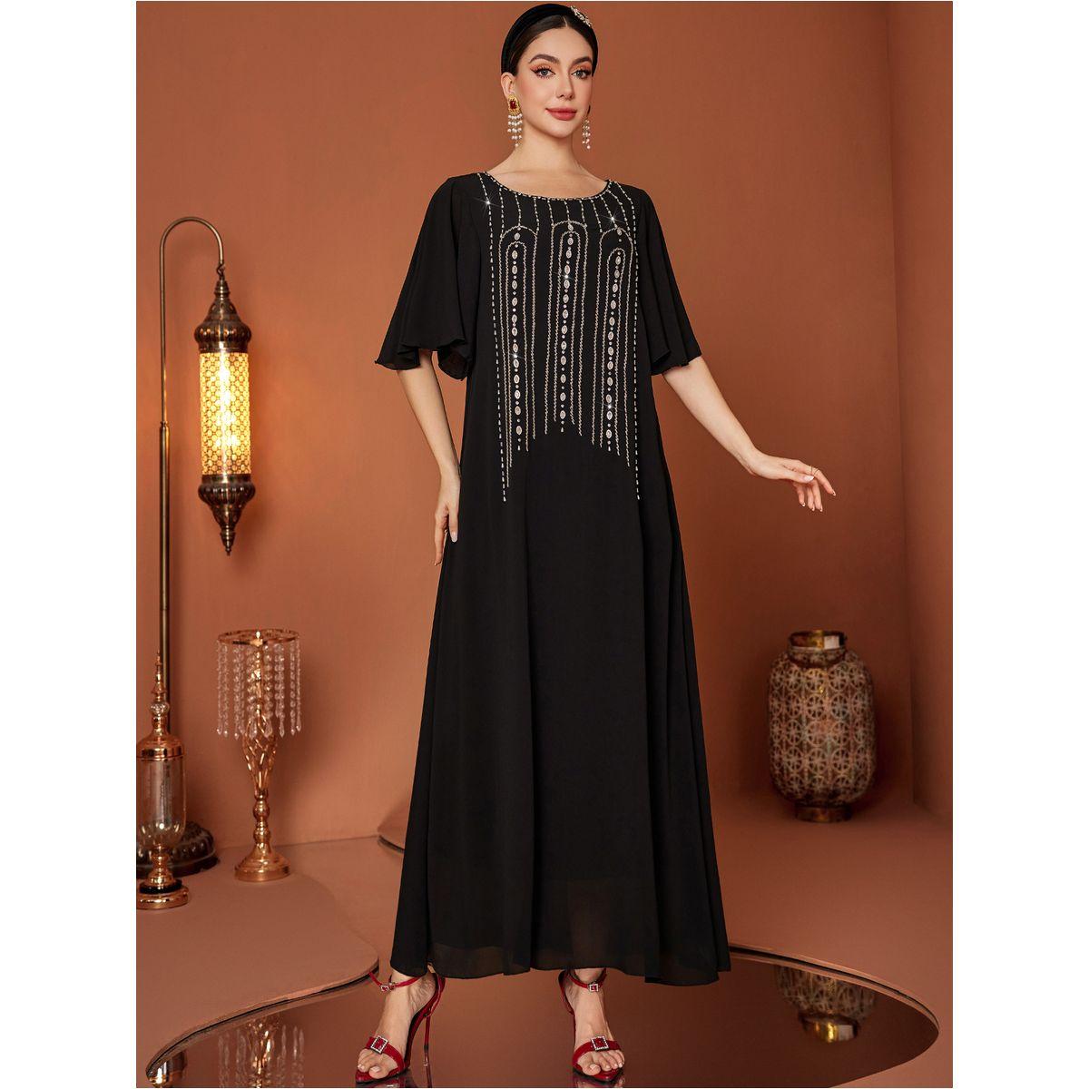 Styli Embellished Rhinestone Short Sleeve Jalabiya-women-arabicclothing-jalabiyas-image-4