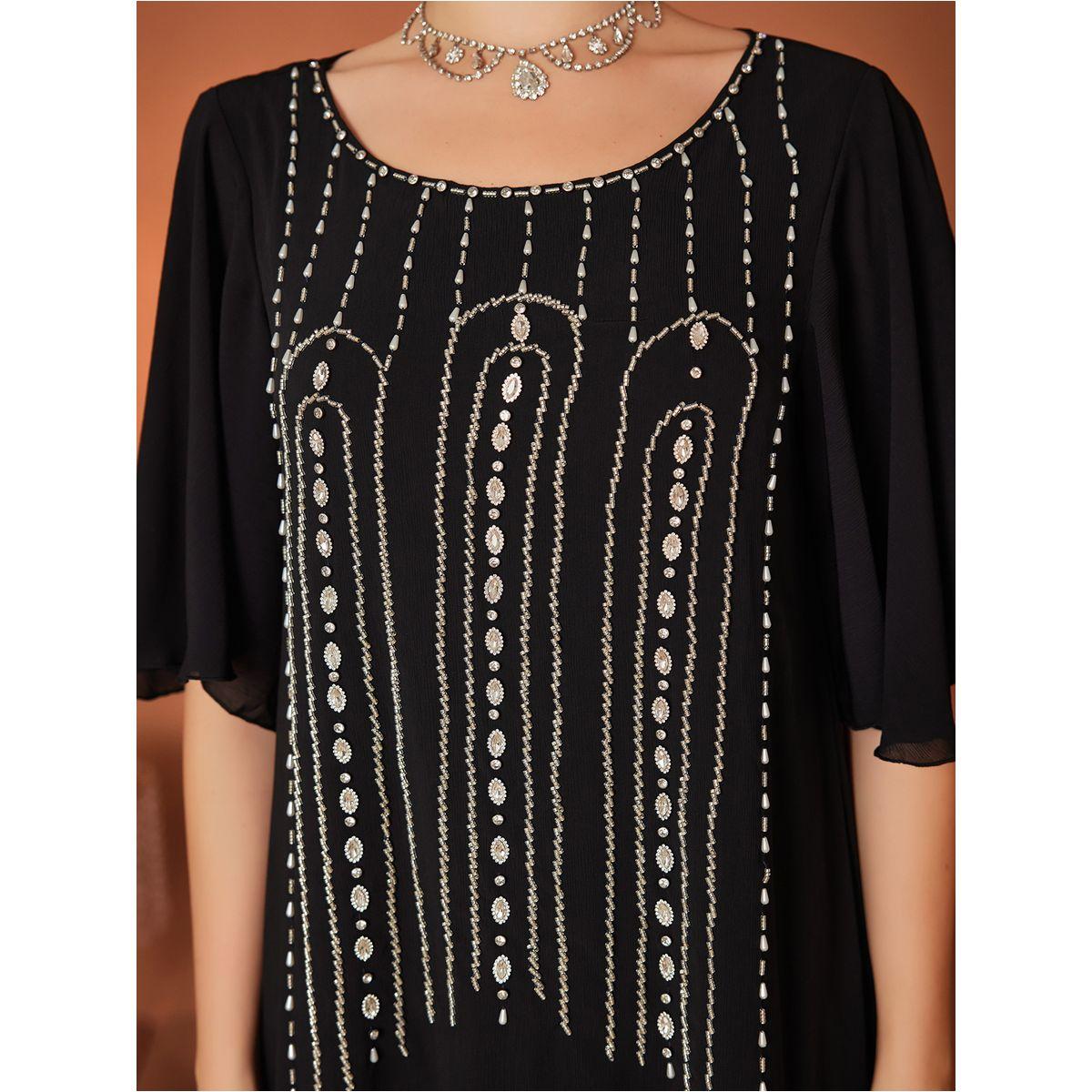 Styli Embellished Rhinestone Short Sleeve Jalabiya-women-arabicclothing-jalabiyas-image-8