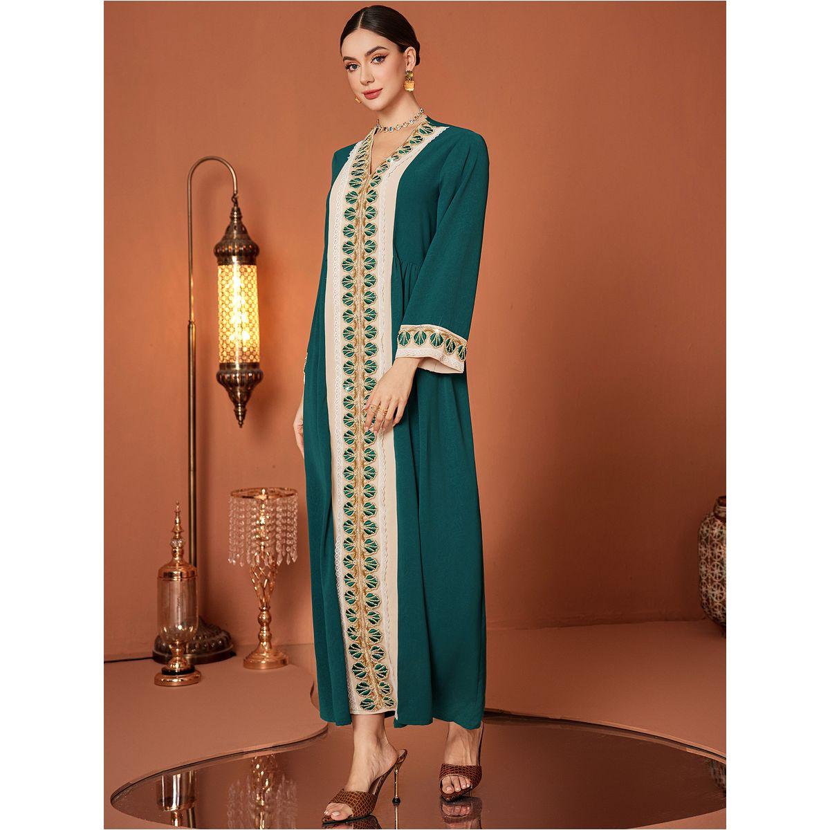 Styli Embroidered Lace Insert Long Sleeve Jalabiya-women-arabicclothing-jalabiyas-image-4