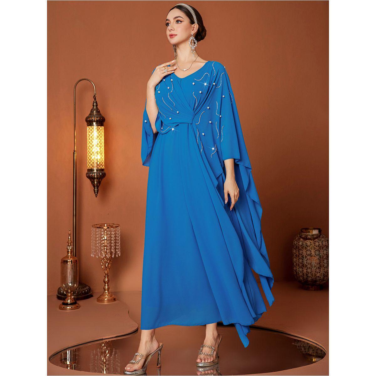 Styli Embellished Twist Front Cape Sleeve Maxi Dress-women-clothing-dresses-image-2