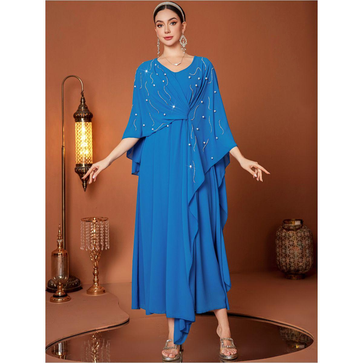 Styli Embellished Twist Front Cape Sleeve Maxi Dress-women-clothing-dresses-image-5