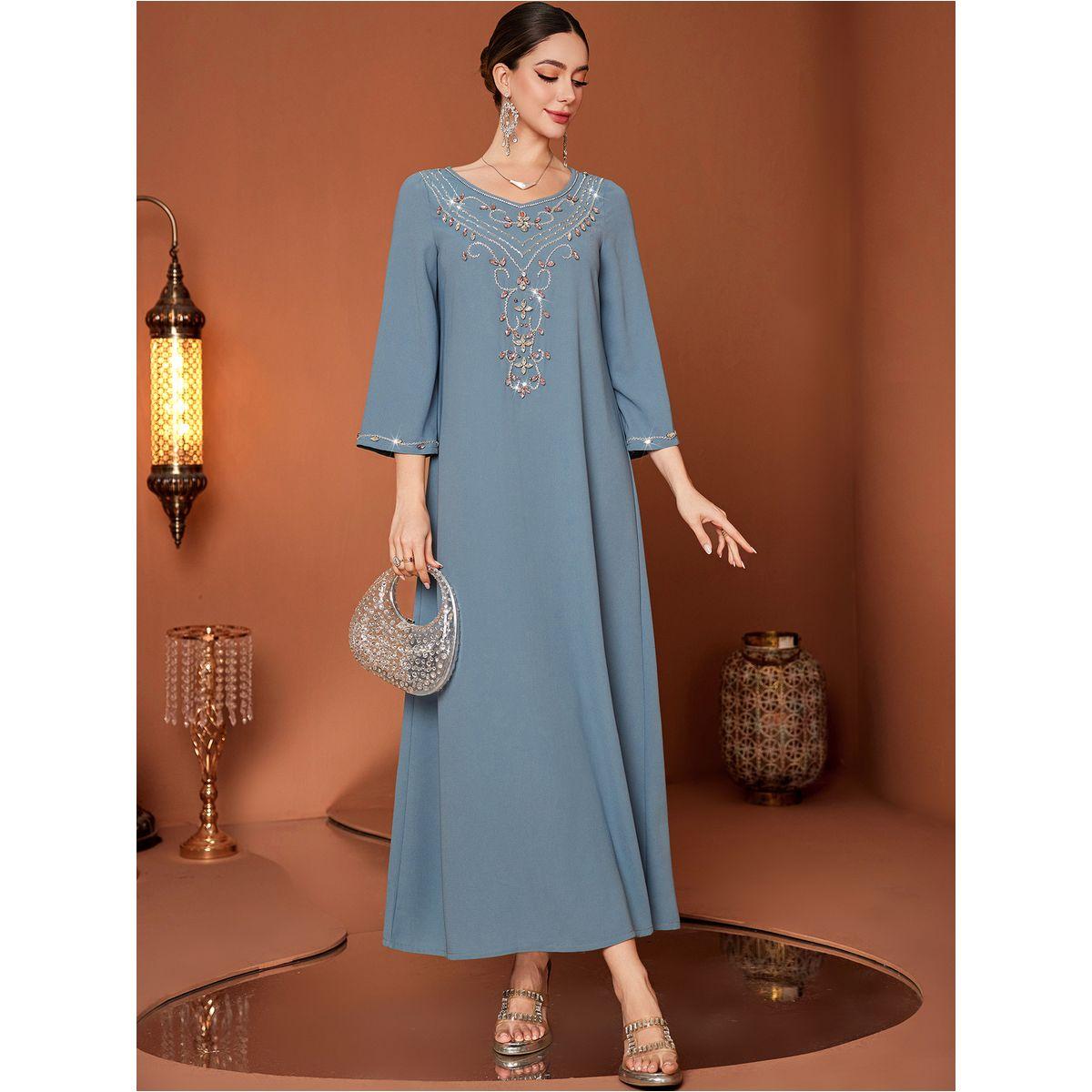 Styli Embellished Long Sleeve Round Neck A-Line Jalabiya-women-arabicclothing-jalabiyas-image-3