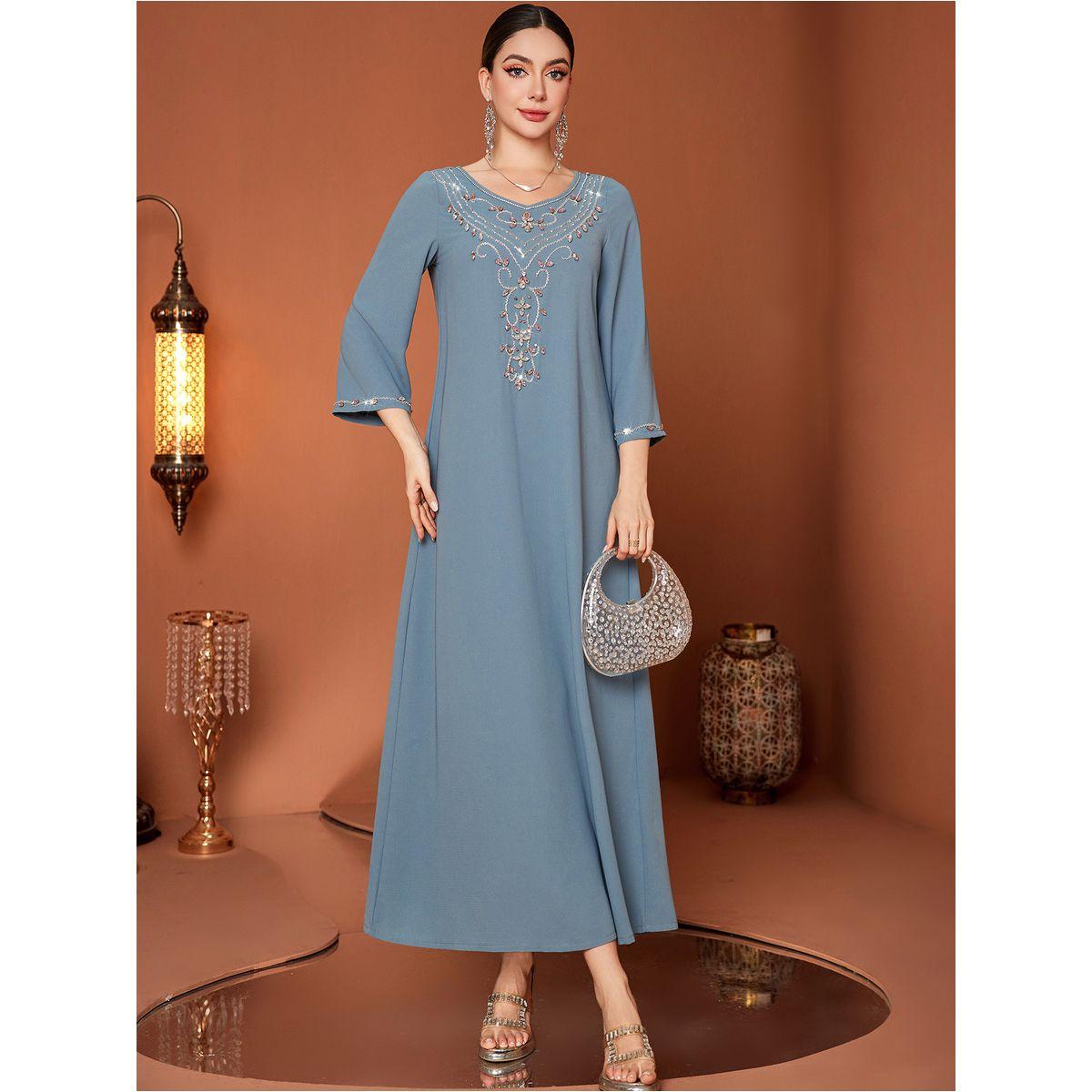 Styli Embellished Long Sleeve Round Neck A-Line Jalabiya-women-arabicclothing-jalabiyas-image-4