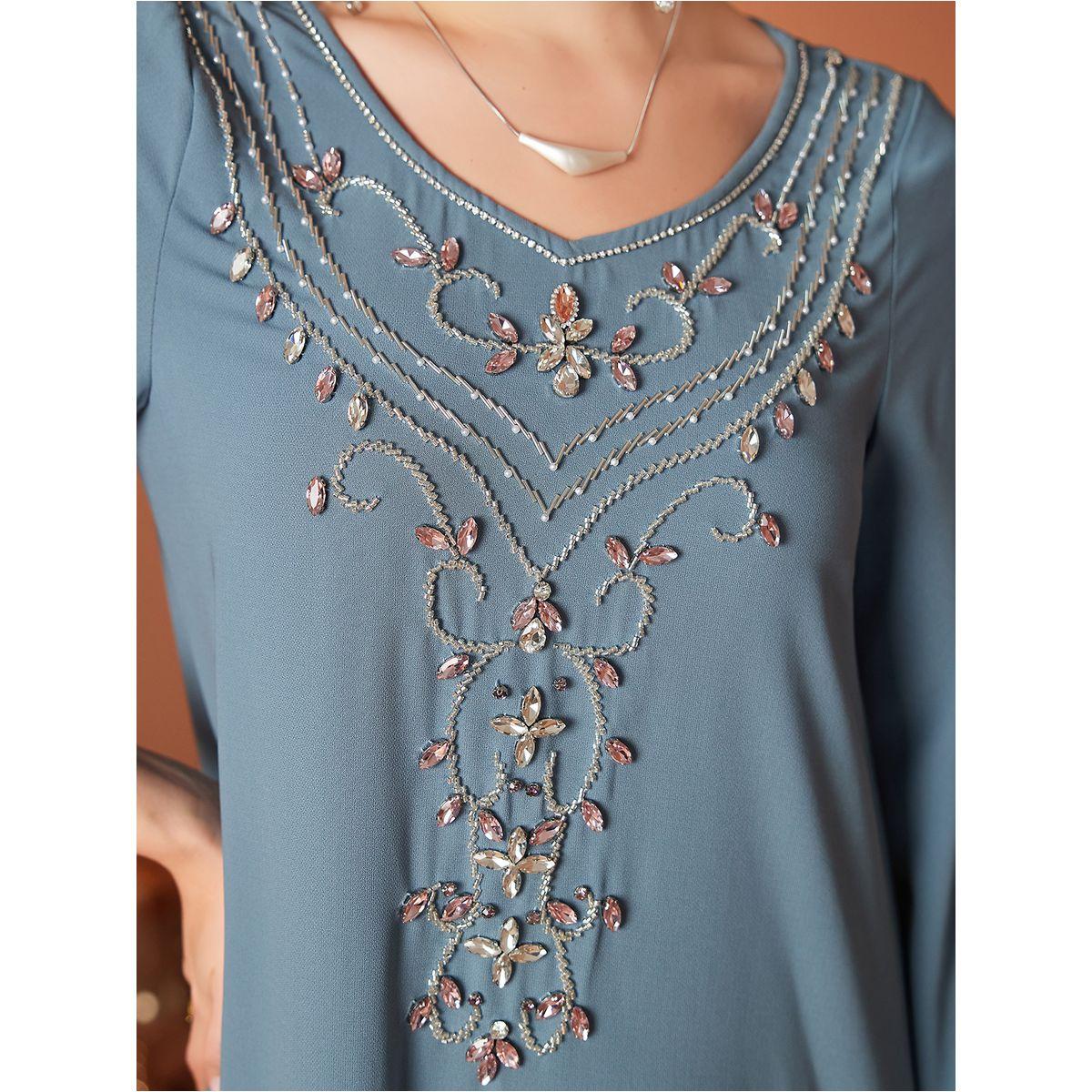 Styli Embellished Long Sleeve Round Neck A-Line Jalabiya-women-arabicclothing-jalabiyas-image-8