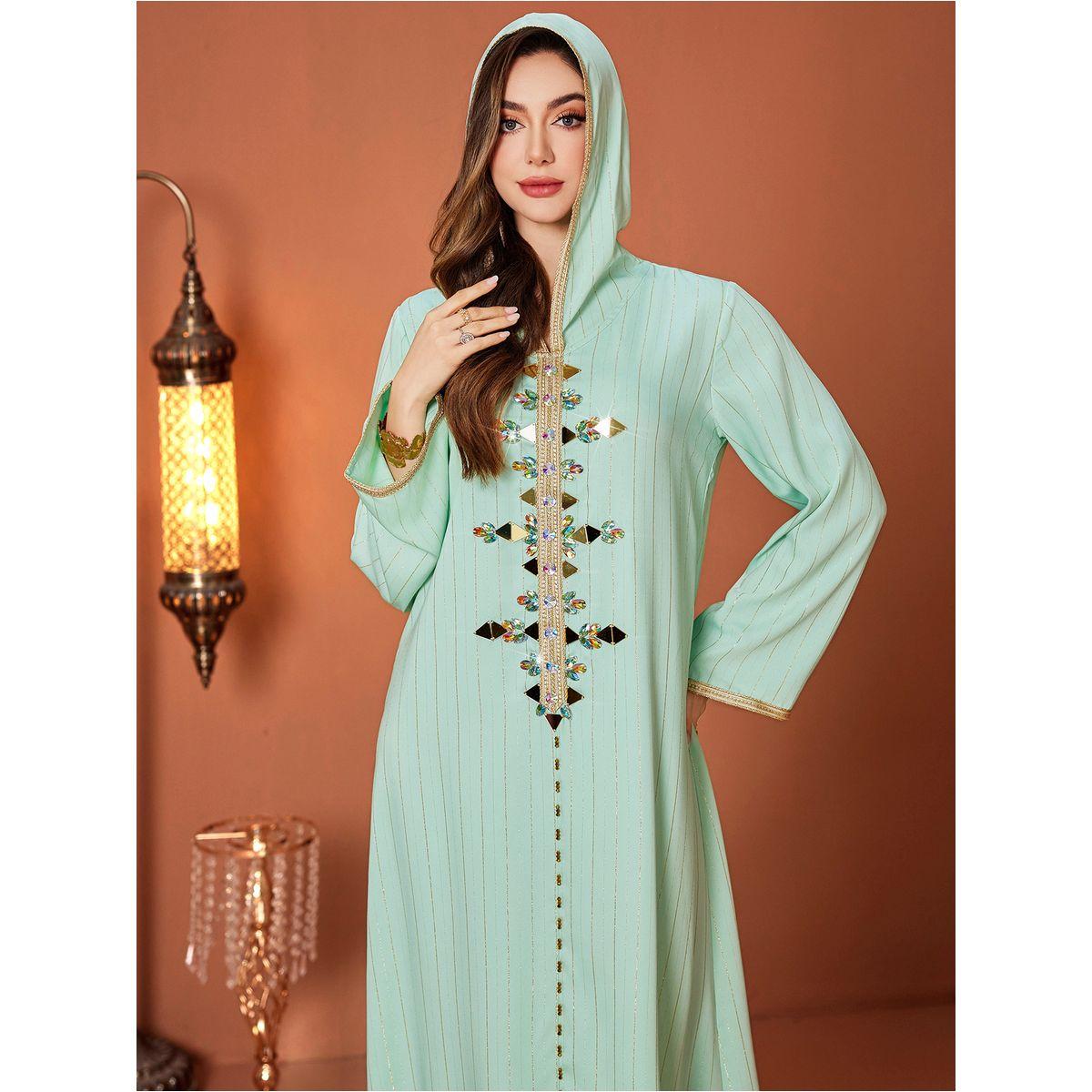 Styli Striped Embroidered Hooded Jalabiya-women-arabicclothing-jalabiyas-image-5