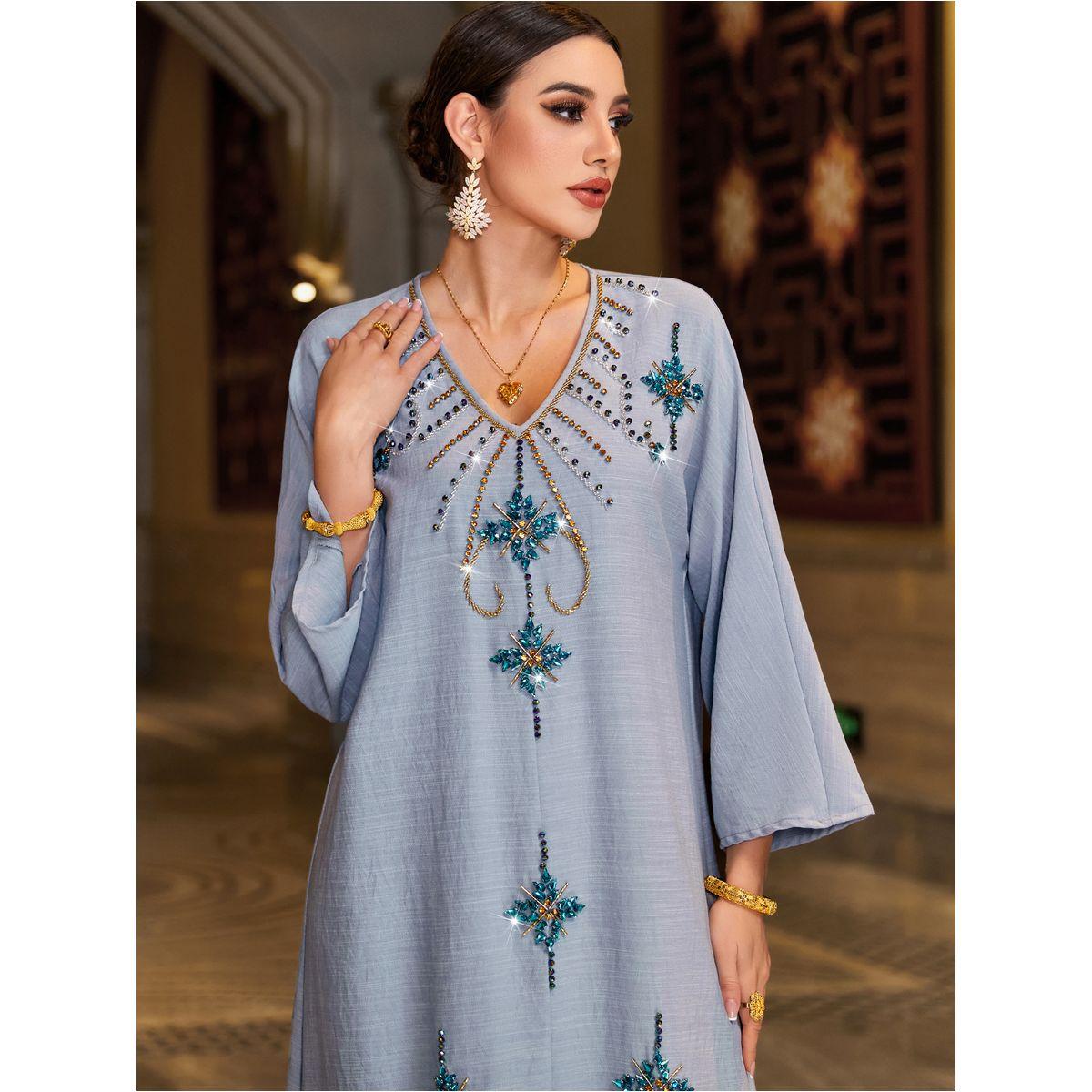 Styli Embellished V-Neck A-Line Jalabiya-women-arabicclothing-jalabiyas-image-5