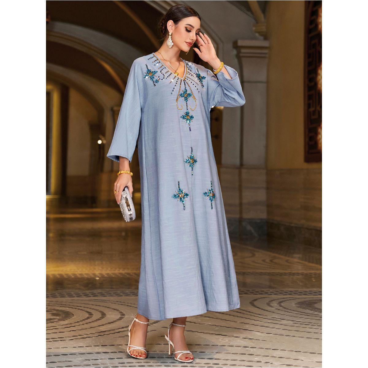 Styli Embellished V-Neck A-Line Jalabiya-women-arabicclothing-jalabiyas-image-6