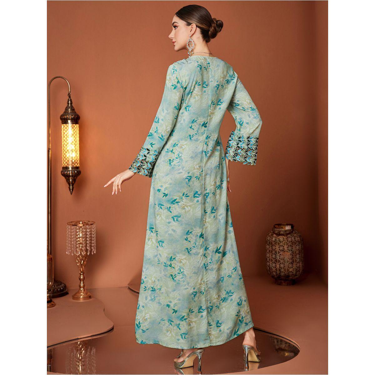 جلابية بطبعة زهور وأكمام طويلة-women-arabicclothing-jalabiyas-image-6