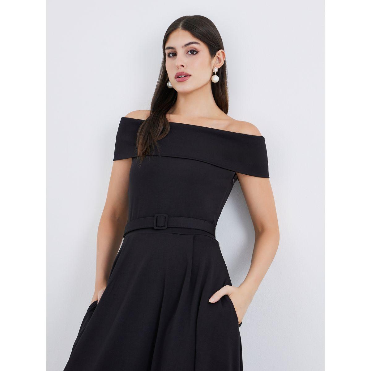 فستان طويل بأكتاف مكشوفة مع حزام-women-clothing-dresses-image-3