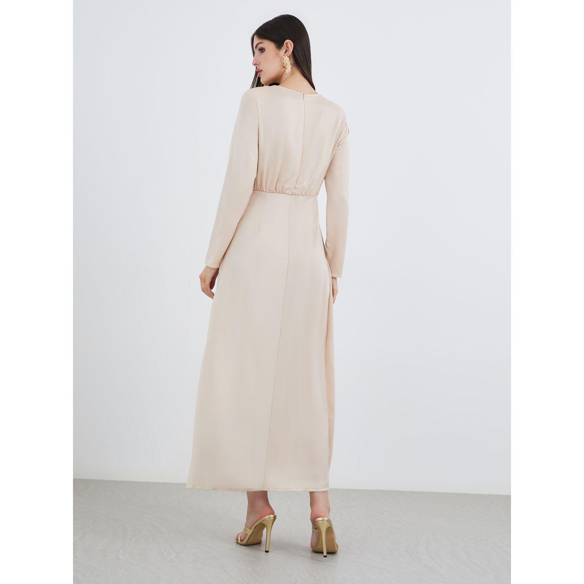 فستان طويل بحافة واسعة وحلية بنمط سلسلة-women-clothing-dresses-image-5