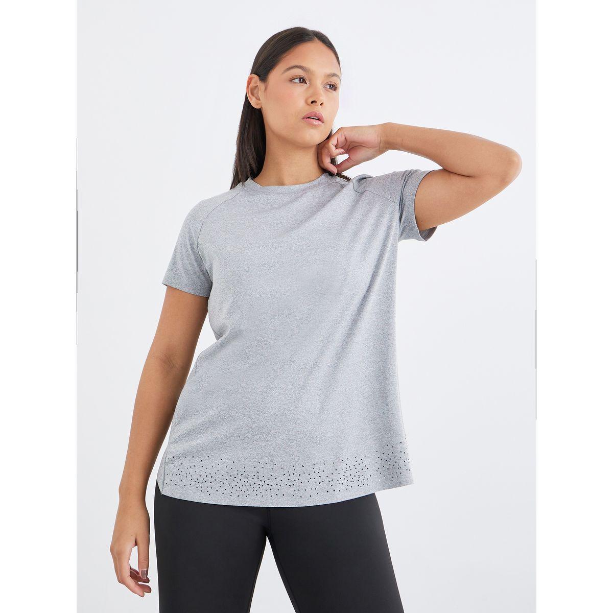 Styli Back Overlap Wrap Effect Short Sleeve Top with Laser Cut Detail-men-clothing-sportswearandactivewear-tshirtsandpolos-image-1