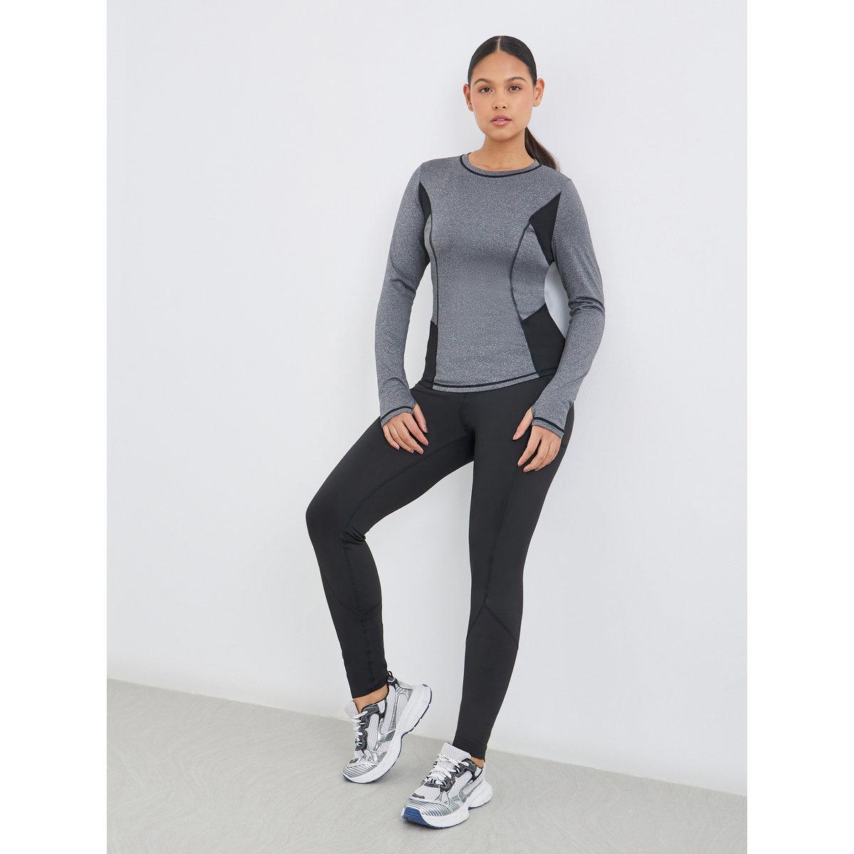Styli Color Block Contrast Stitch Thumbhole Detail Top-women-clothing-sportswearandactivewear-tshirtsandvests-image-2