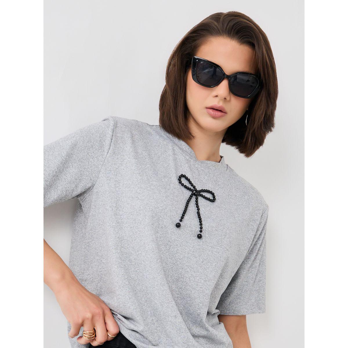 تيشيرت بقصة عادية وأكمام قصيرة-women-clothing-tshirts-image-1