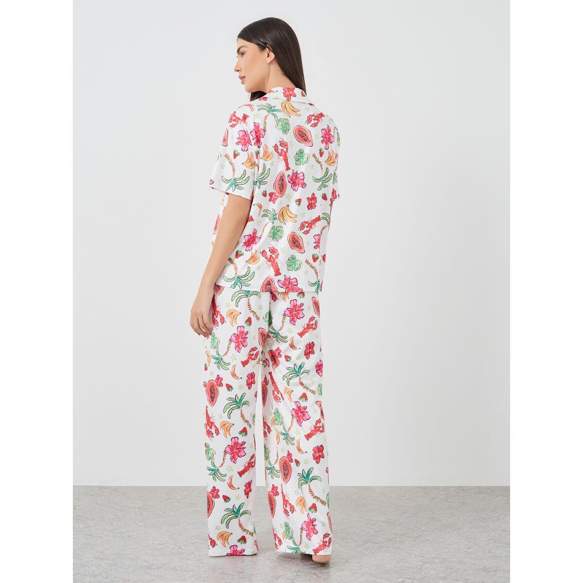 طقم منسق من بنطال بيجاما وبلوزة بطبعة فواكة-women-clothing-nightwear-pyjamas-longsets-image-5