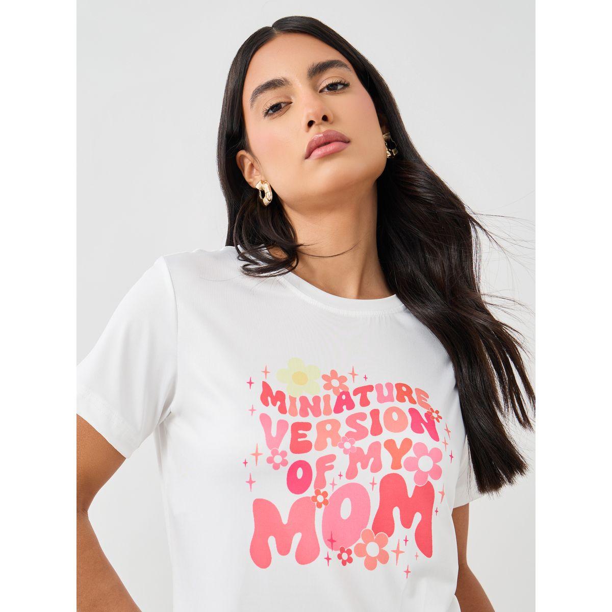 تيشيرت بياقة دائرية وطبعة كتابة-women-clothing-tshirts-image-3