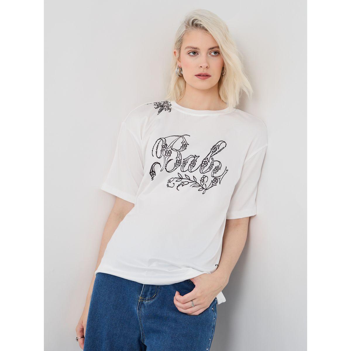 Styli Slogan Print Round Neck T-Shirt-women-clothing-tshirts-image-2