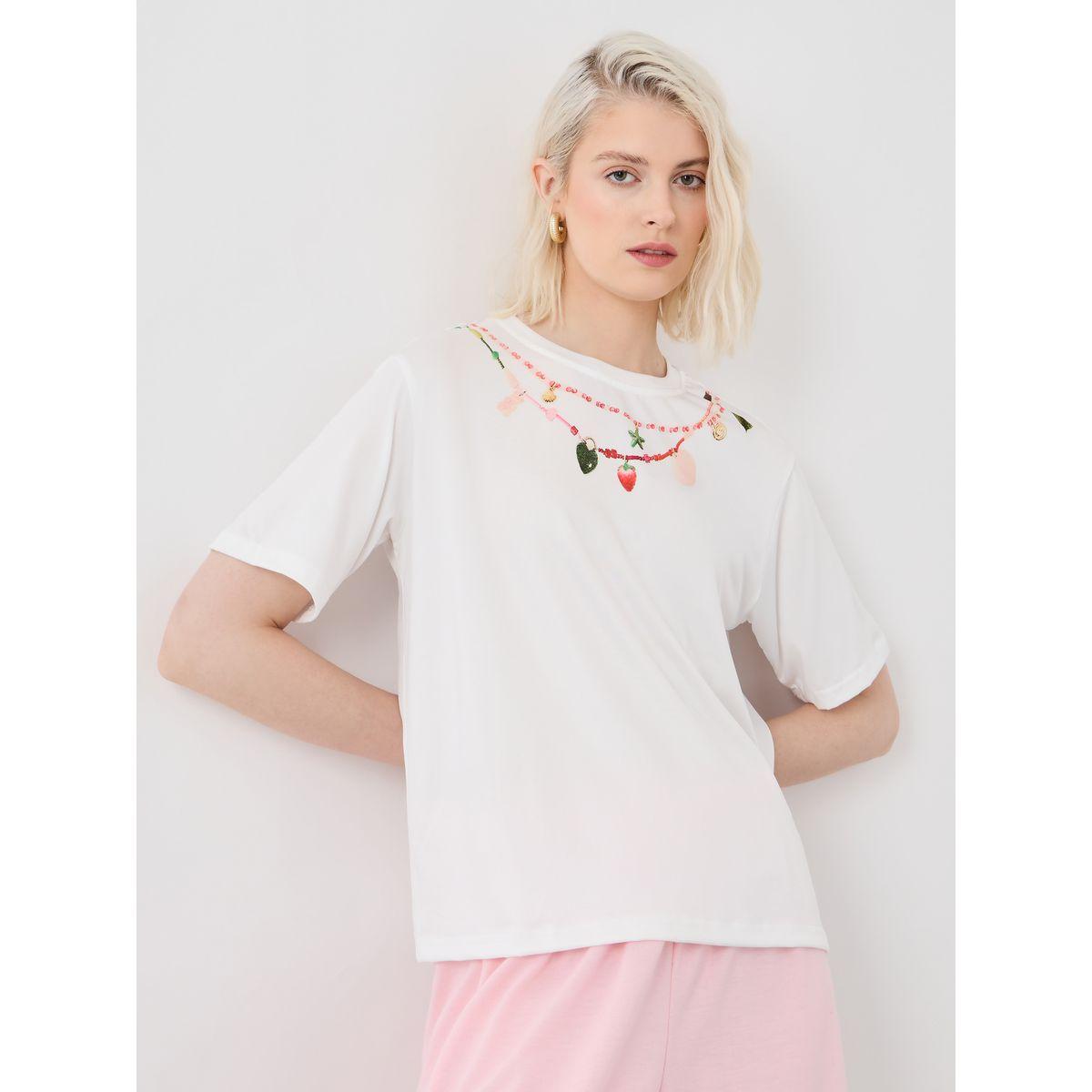 Styli Graphic Print Round Neck T-Shirt-women-clothing-tshirts-image-1
