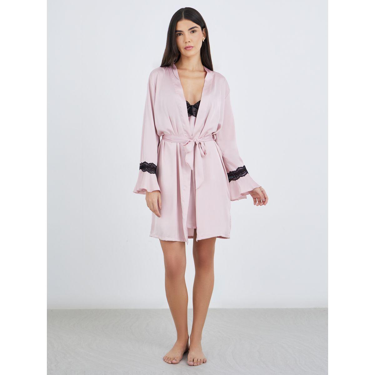 طقم من قميص نوم ساتان مع روب-women-clothing-nightwear-robes-image-2
