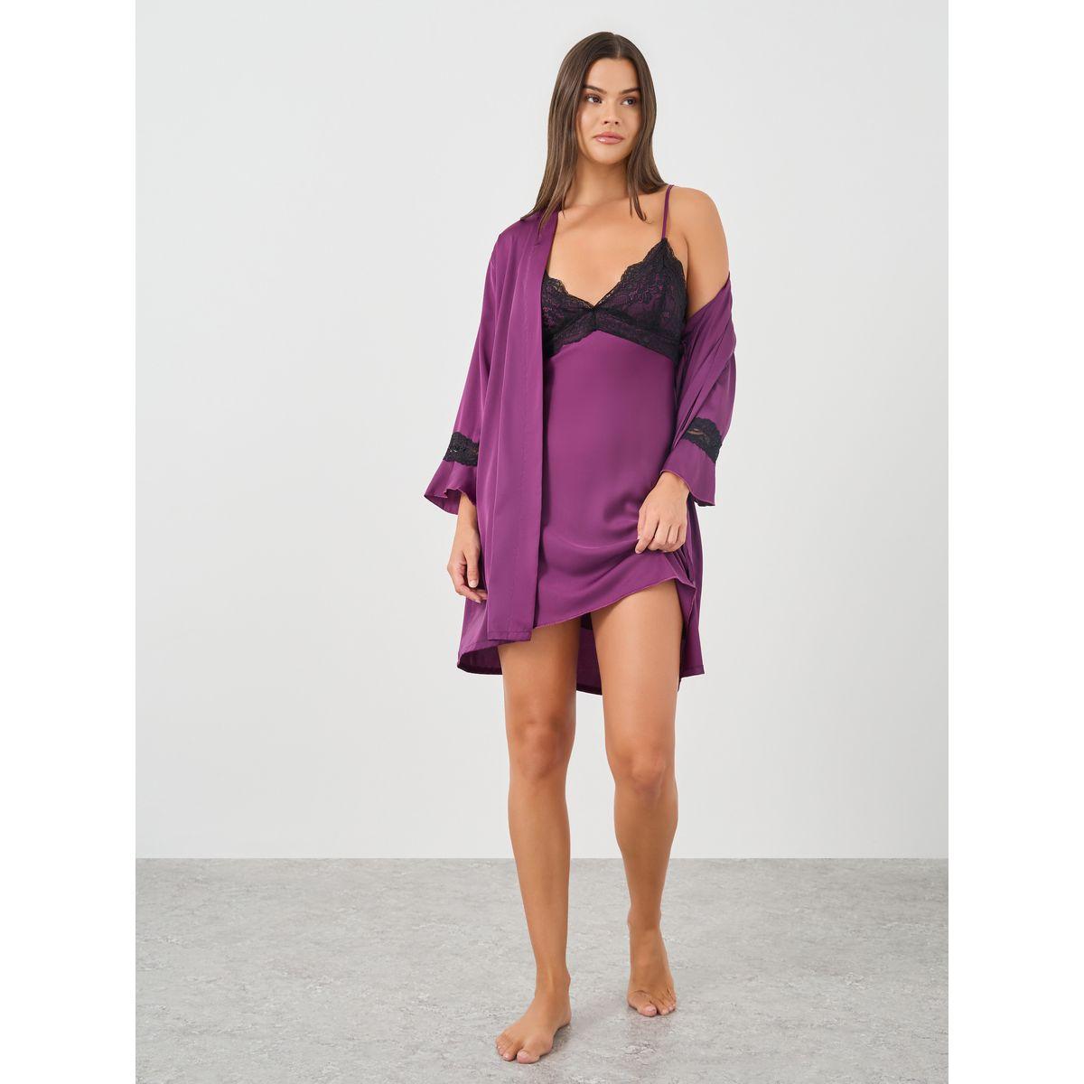 مجموعة من قميص نوم ساتان مع روب-women-clothing-nightwear-robes-image-2