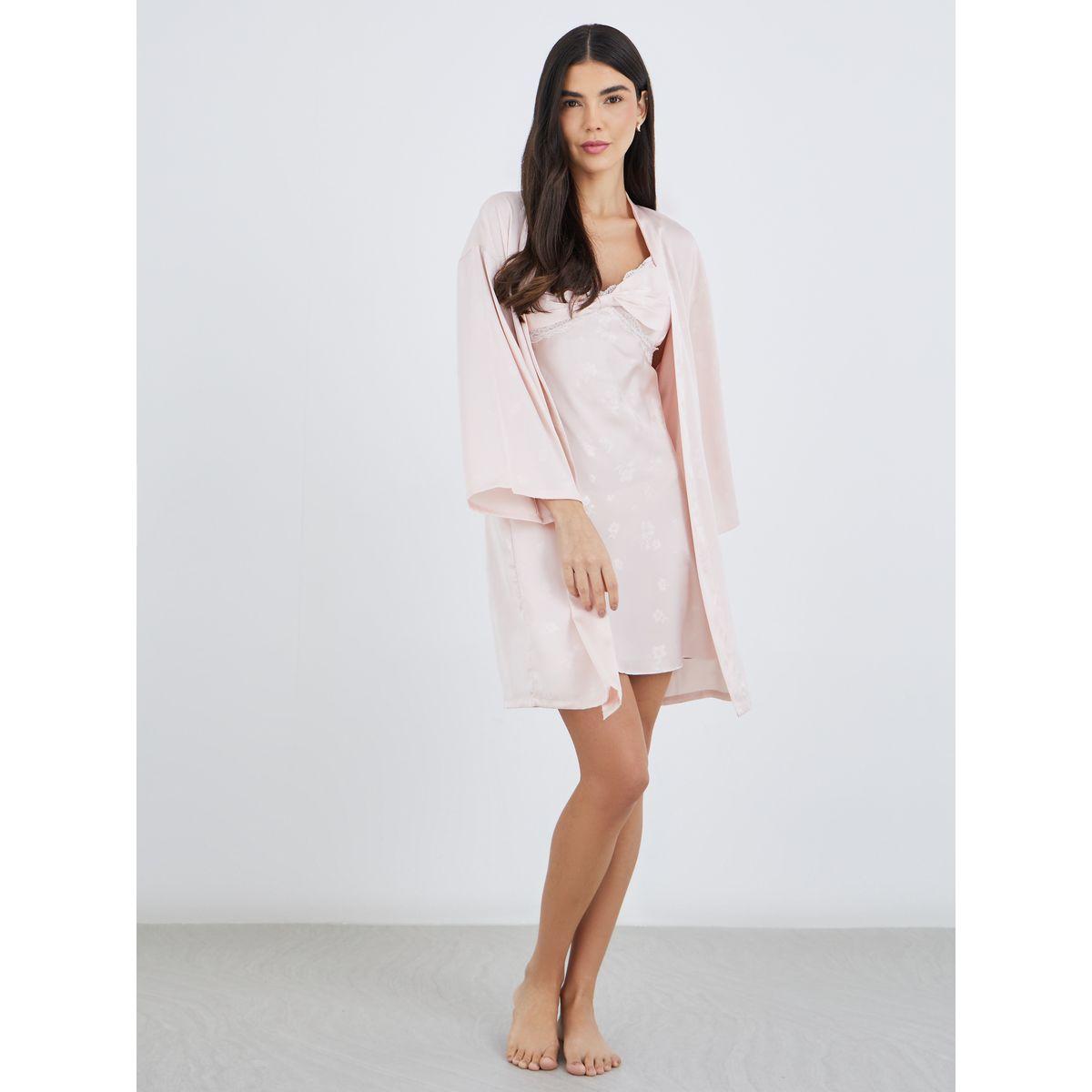 طقم من قميص نوم ساتان مع روب-women-clothing-nightwear-robes-image-1