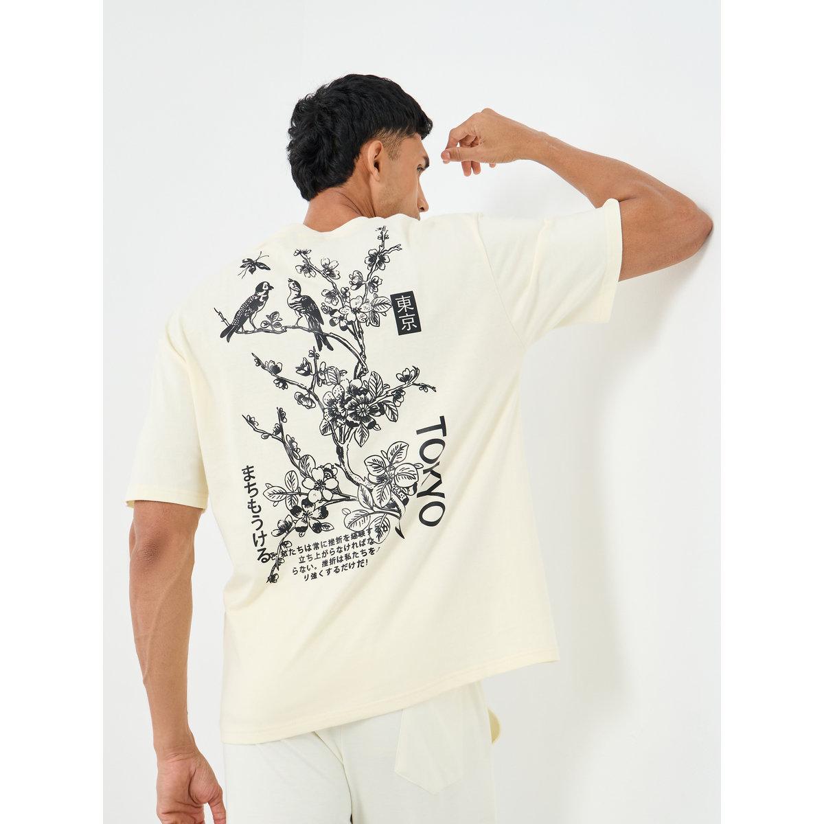 Styli Men Oversized Botanical Graphic Print T-Shirt-men-clothing-tshirtsandpolos-tshirts-image-1