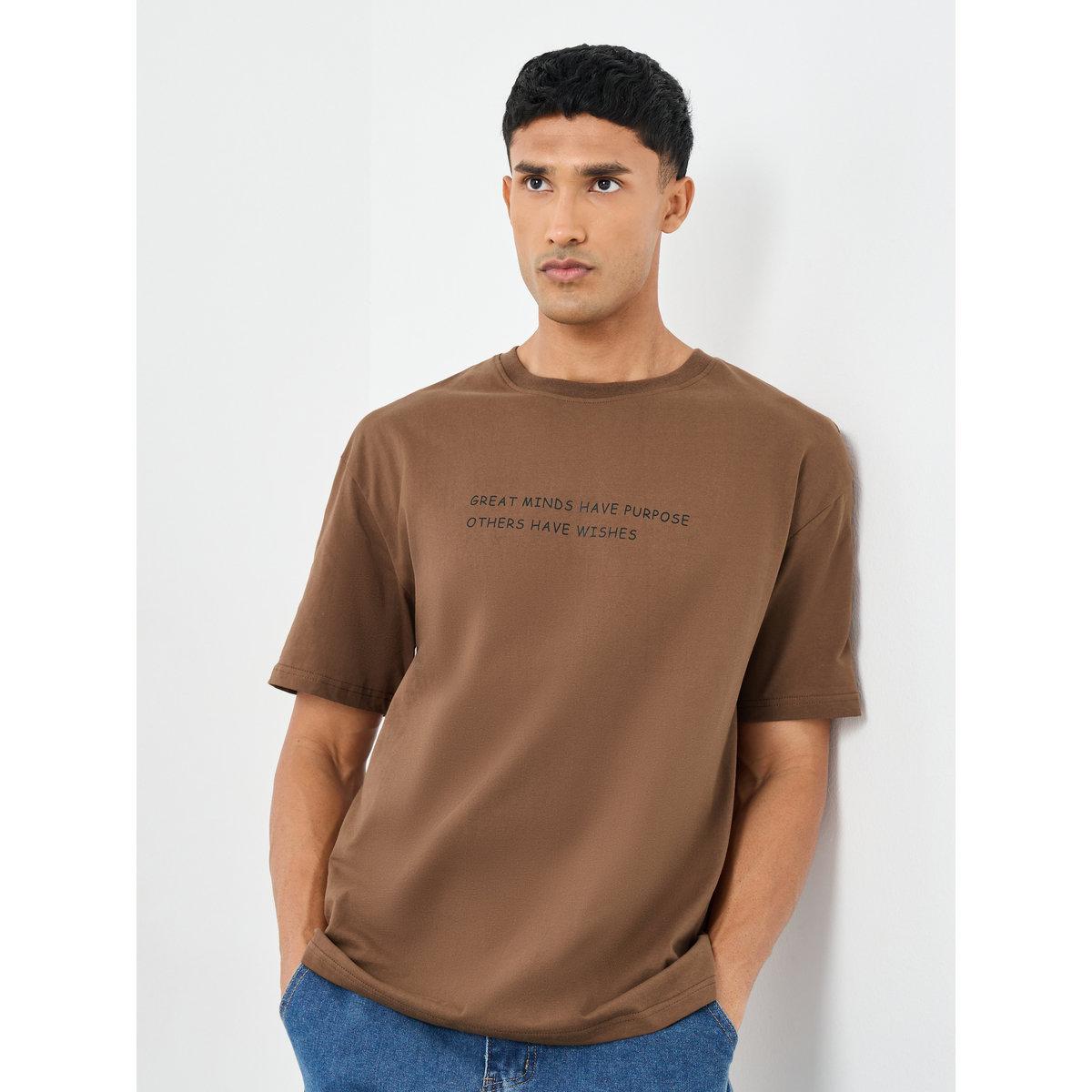 Styli Men Oversized Minimal Printed T-Shirt-men-clothing-tshirtsandpolos-tshirts-image-1