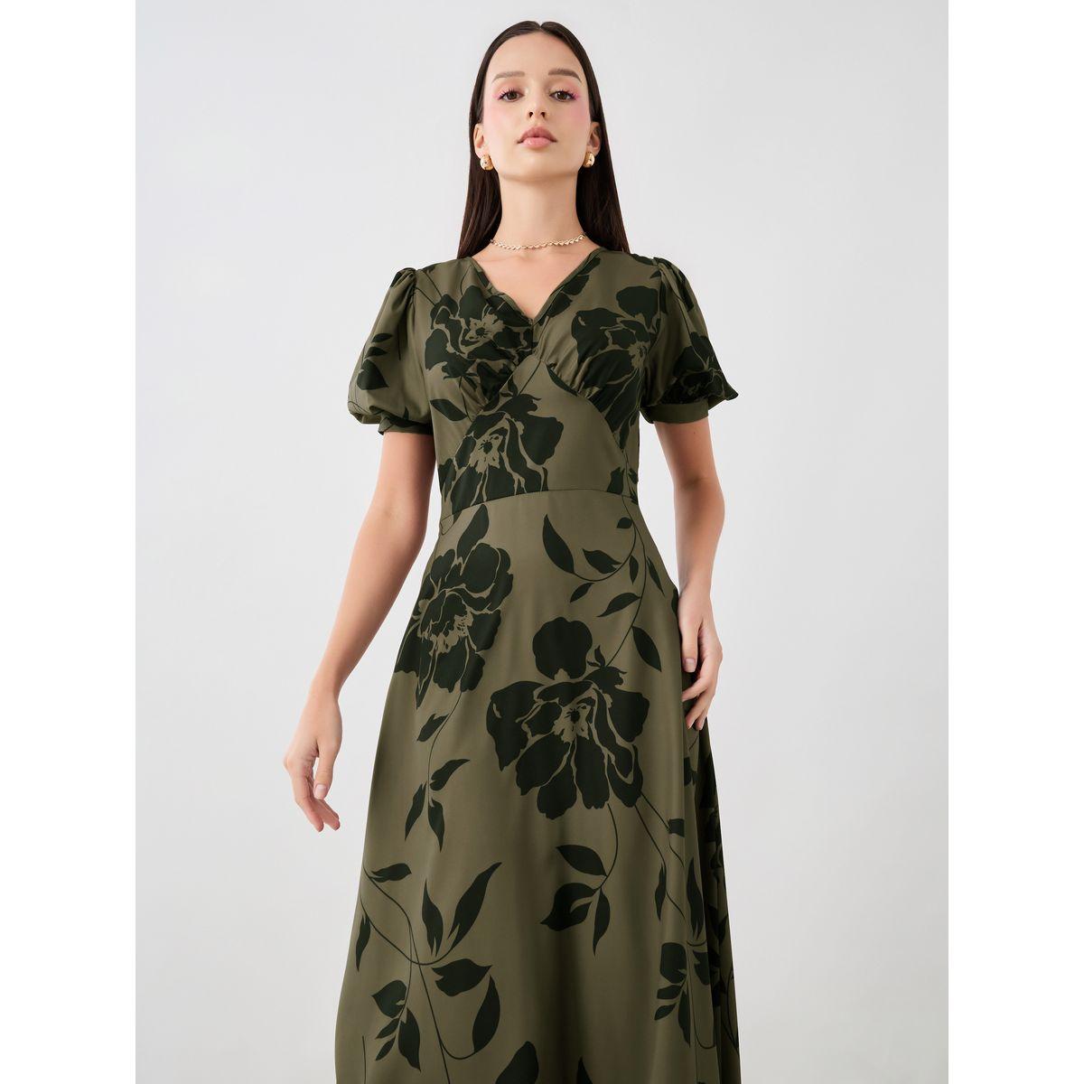 فستان ميدي بطبعة جرافيك وأكمام منفوخة-women-clothing-dresses-image-2