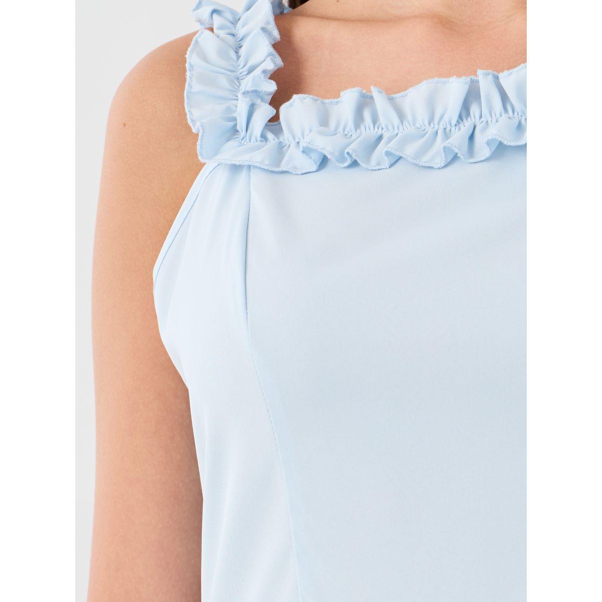 فستان ميدي سادة بلا أكمام مع ياقة مربعة-women-clothing-dresses-image-3