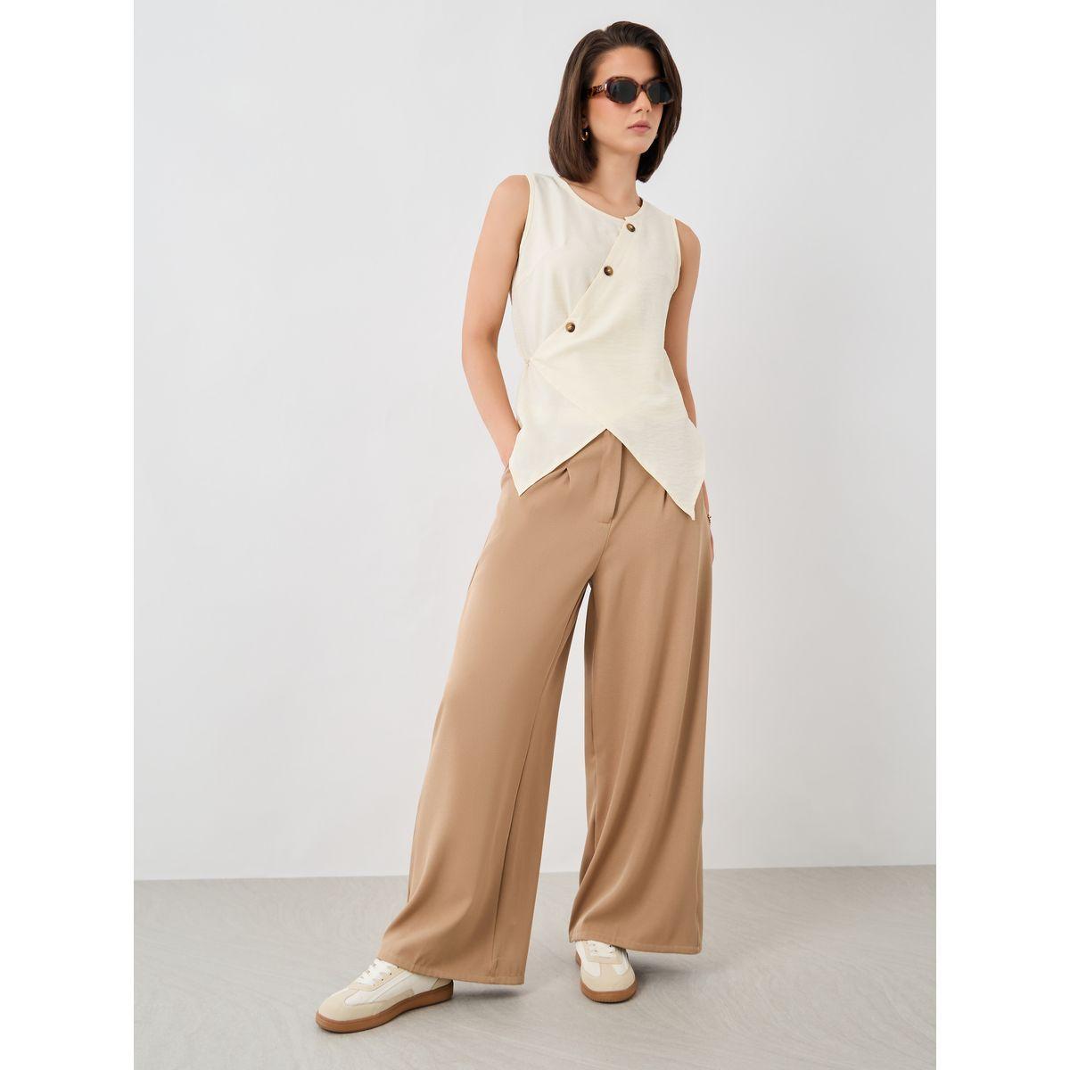 Styli Solid Sleeveless Buttoned Wrap Top-women-clothing-shirtsandblouses-blouses-image-2
